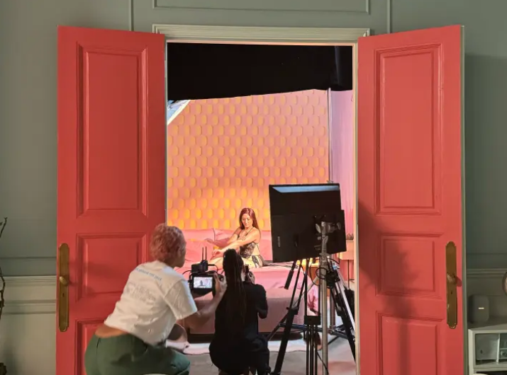 Behind the scenes image of video being captured for "The Sex Worker's Guide to Parenting" documentary by Kim Ye.